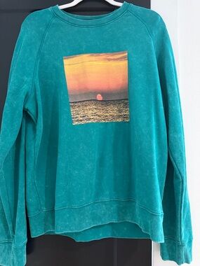 ATM Anthony Thomas Melillo Teal Crewneck Sweatshirt